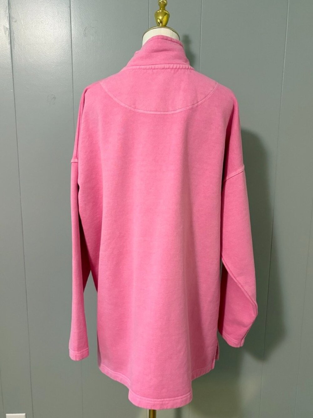 Sloppy Joe Collar 02 Sweatshirt Candy Pink Organic Cotton Oversized Size 2 M-L - Picture 6 of 11